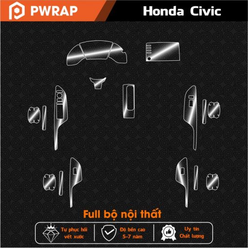Dán nội thất xe Honda Civic 2018 - 2021