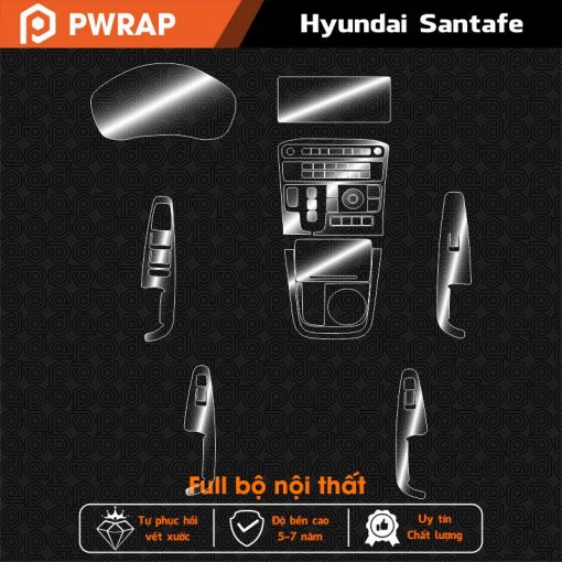 Dán PPF nội thất Hyundai Santafe 2021 - 2024