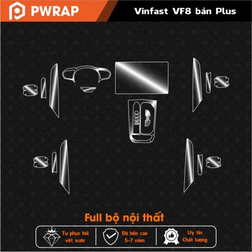 Bộ dán bảo vệ nội thất xe ô tô Vinfast VF8 - Ảnh 2