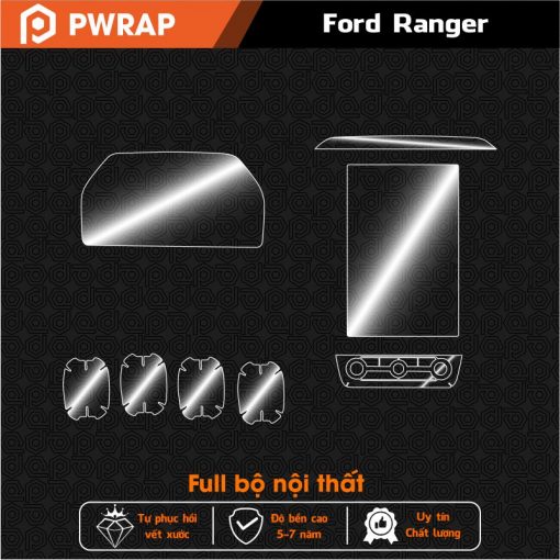 Dán PPF nội thất Ford Ranger 2022-2025