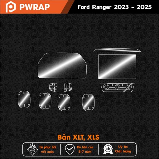 Dán PPF nội thất Ford Ranger 2022-2025