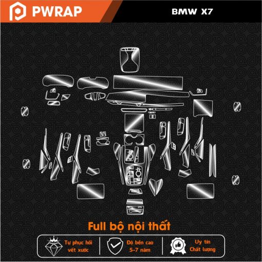 Dán nội thất BMW X7 2023 - 2025 PPF chống xước tốt