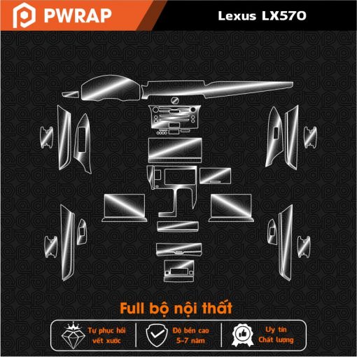 Dán nội thất ô tô Lexus LX570 2014-2024 PPF