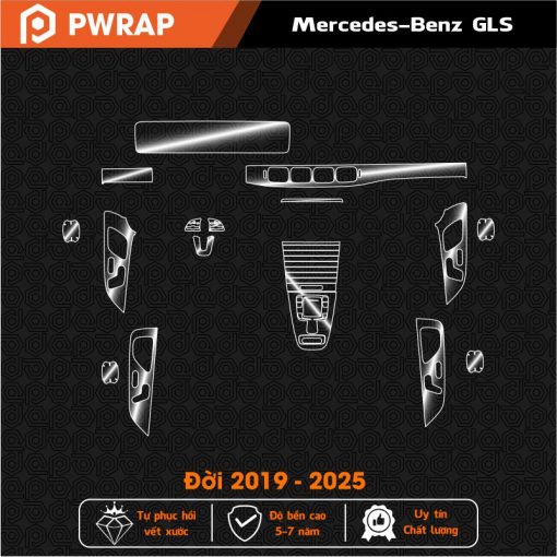 Dán nội thất ô tô Mercedes GLS 2016, 2019-2025 PPF tự phục hồi - Ảnh 2