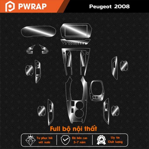 Dán PPF nội thất ô tô Peugeot 2008 2022- 2024 tự phục hồi vết xước