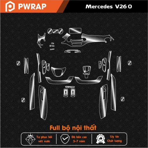 Dán chống xước nội thất xe Mercedes V260 2017 - 2023 PPF