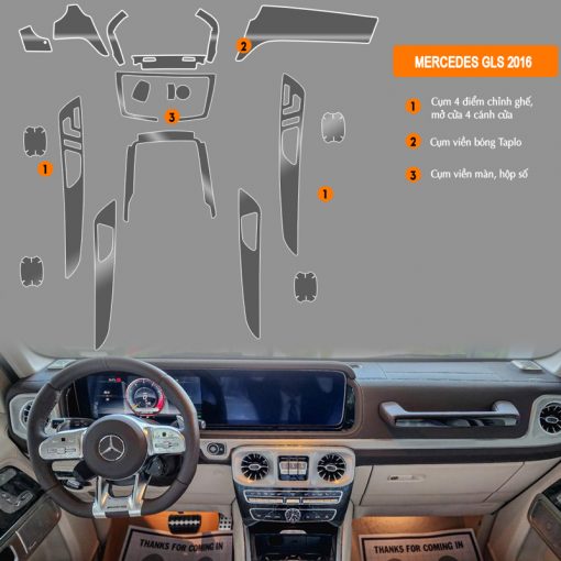 Dán nội thất ô tô Mercedes GLS 2016-2023 PPF tự phục hồi