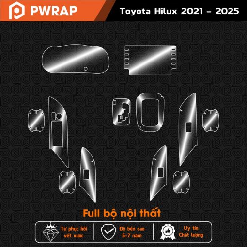 Dán bảo vệ nội thất ô tô Toyota Hilux 2018-2025 PPF - Ảnh 2
