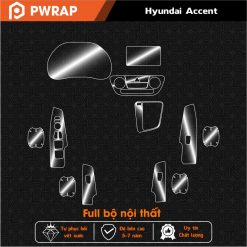 Bộ dán PPF nội thất Hyundai Accent 2017 - 2023