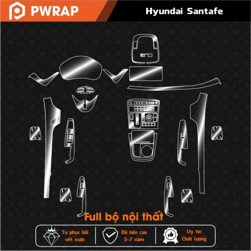 Dán PPF nội thất Hyundai Santafe 2021 - 2023