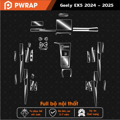 Bộ dán PPF nội thất Geely EX5 2024 - 2025 giá bao nhiêu ?